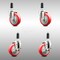 Service Caster 4 Inch 316SS Red Poly Swivel 1 Inch Expanding Stem Caster Brake SCC, 2PK SCC-SS316EX20S414-PPUB-RED-2-TLB-2-1 - alternate 1